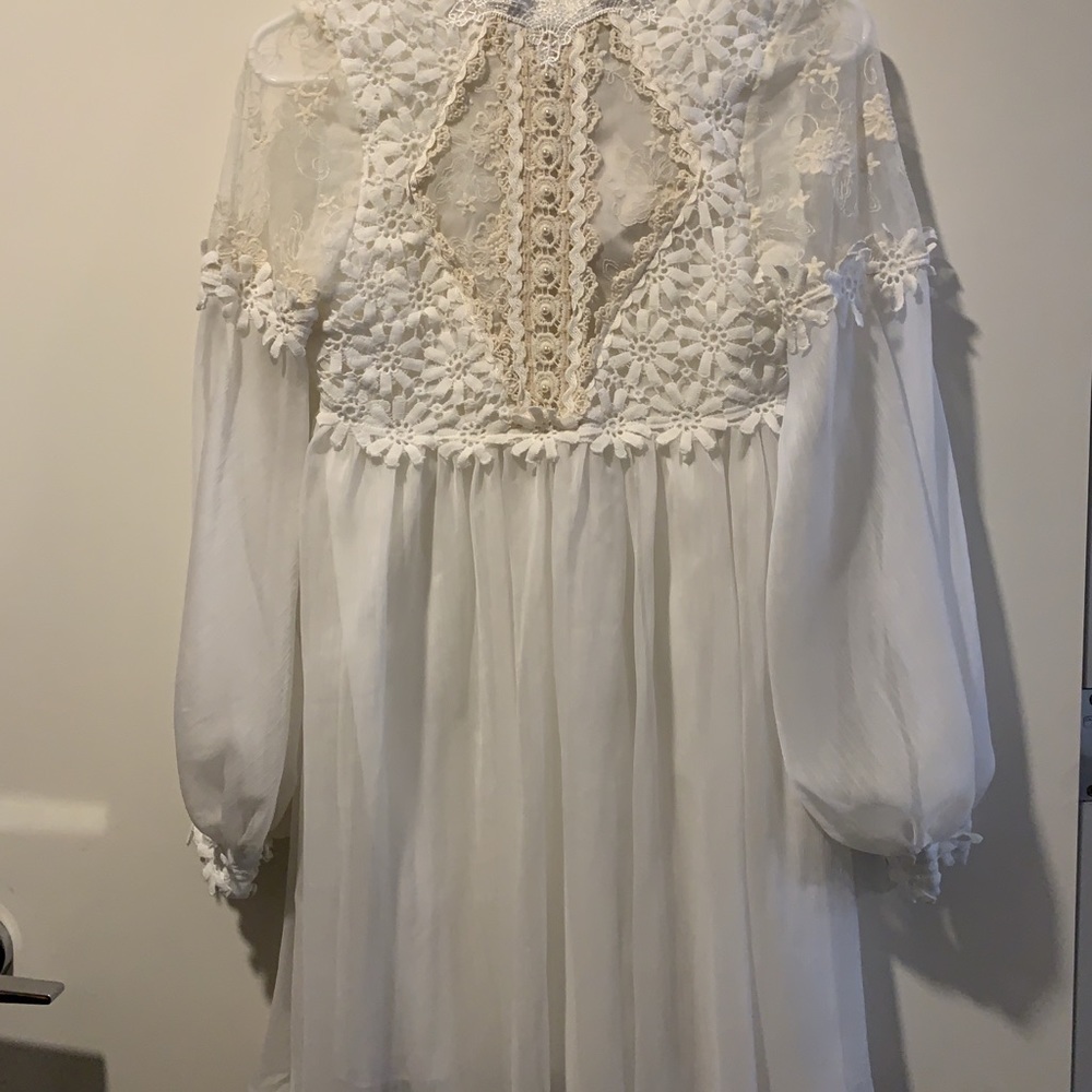 miu miu white lace dress